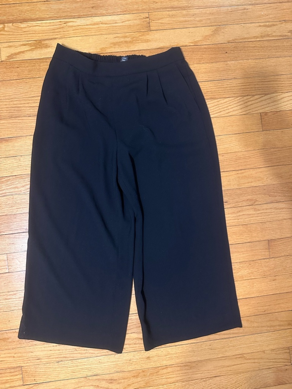 J. Crew Black Wide-Leg Cropped Trousers
